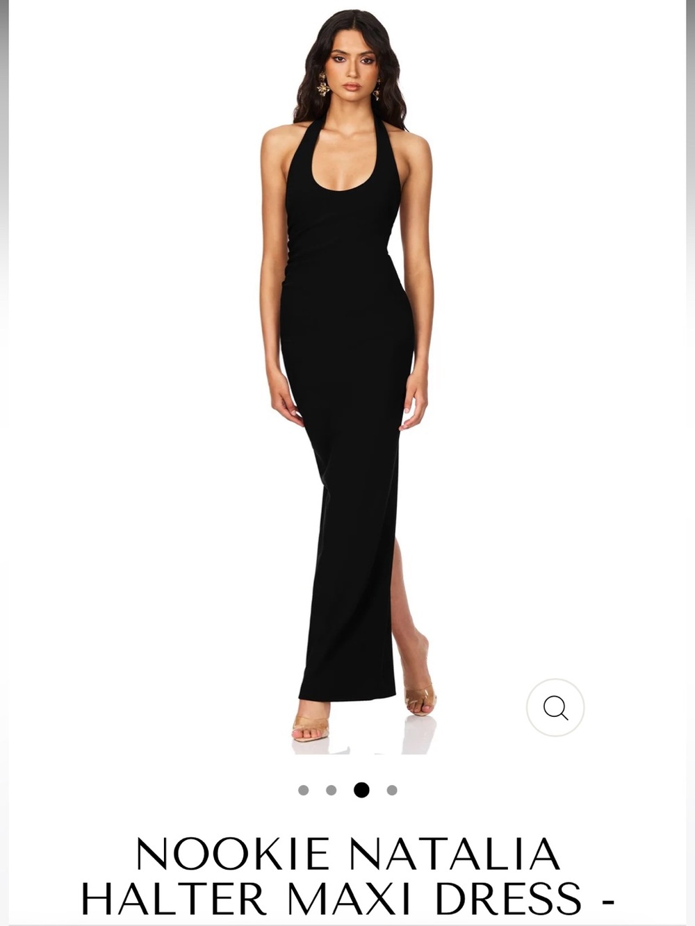 Nookie Black Halter Scoop-Neck Maxi Dress